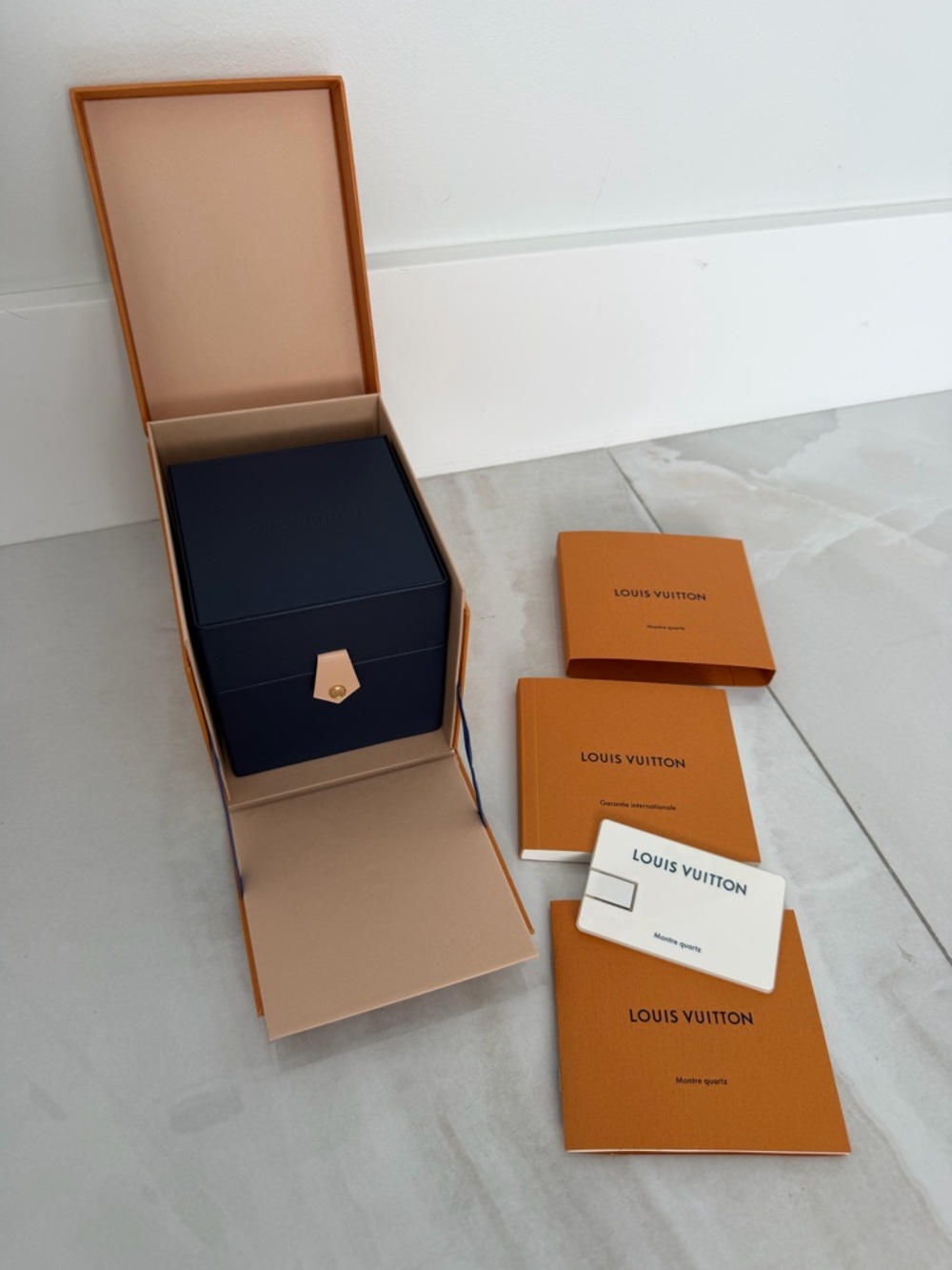 Louis Vuitton Montre Quartz Watch Box Outer Box Booklets & RARE USB Memory Card